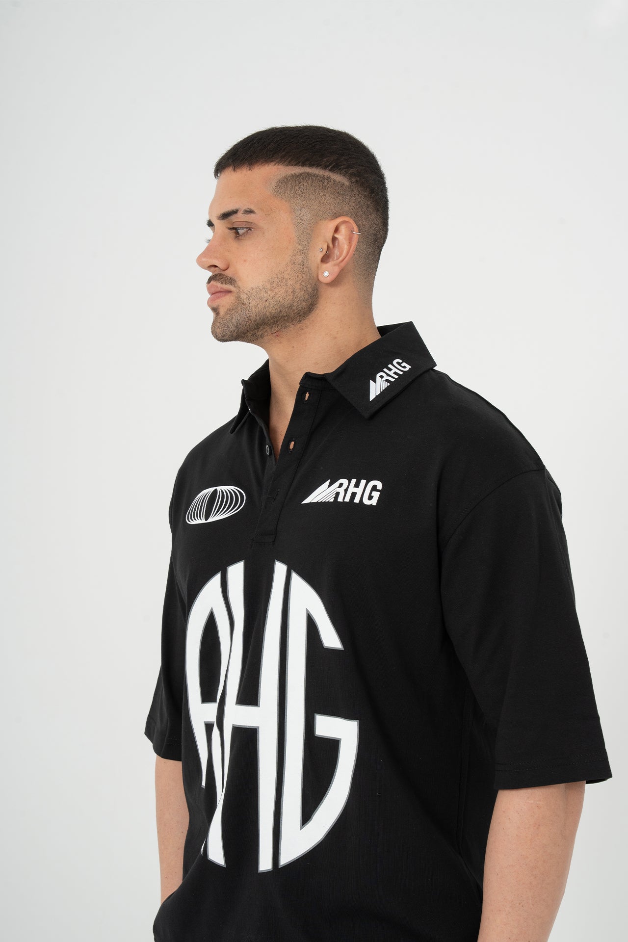 Baskılı Yakalı Forma T-shirt Oversize