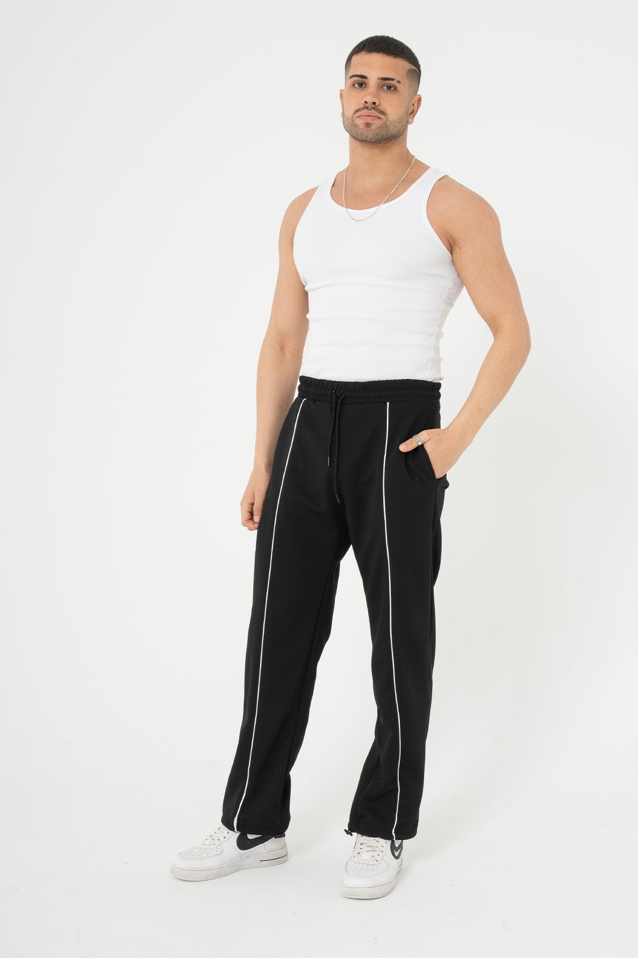 Unisex Biye Detaylı Baggy Eşofman