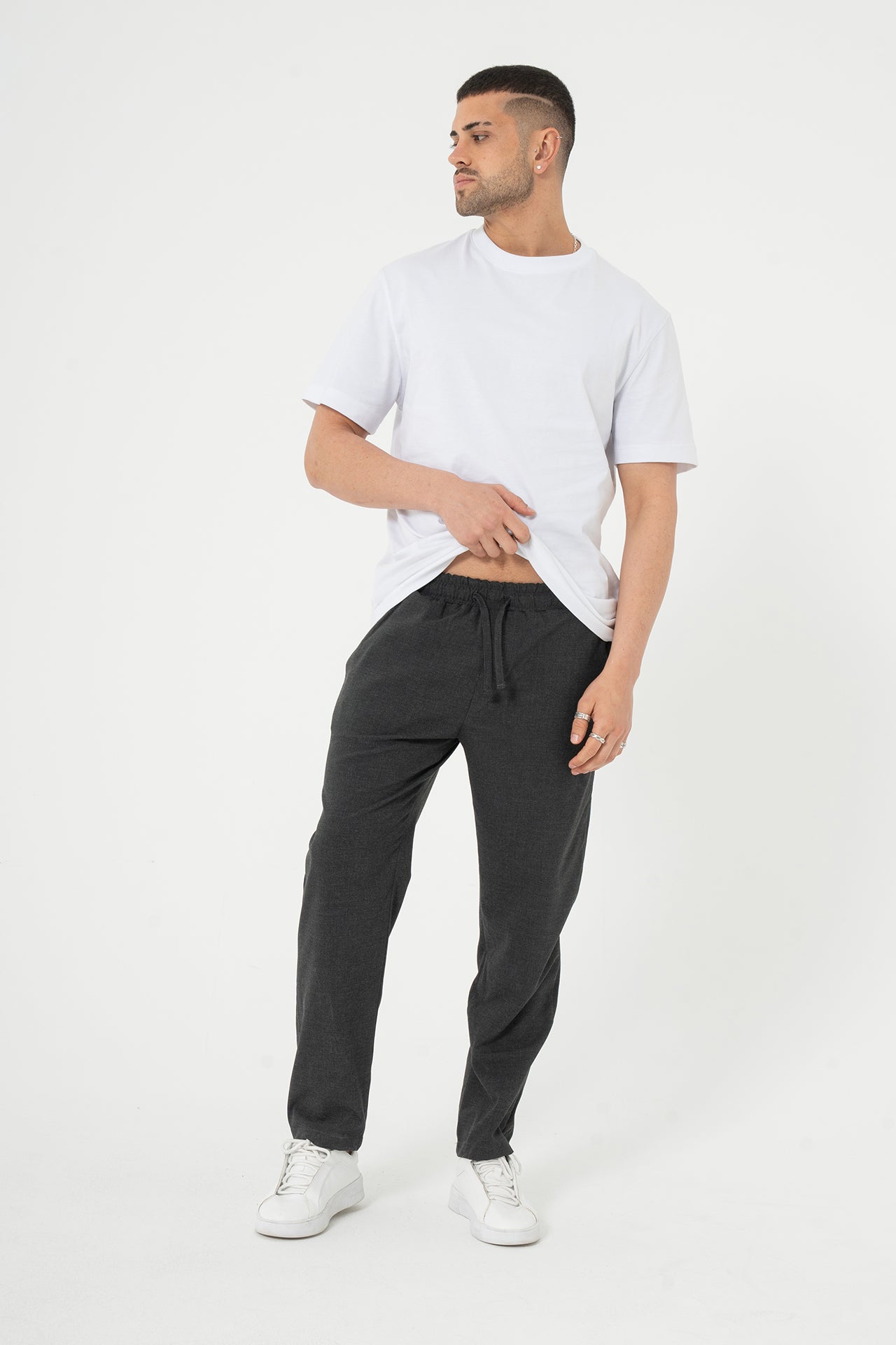 Kordonlu Regular Fit Kumaş Pantolon