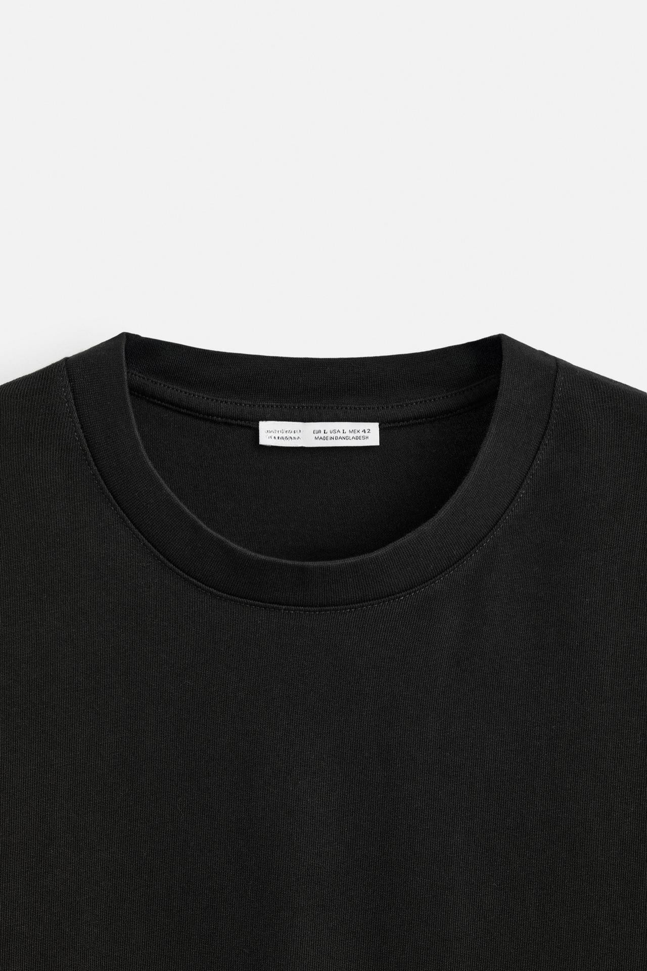 Oversize Heavy Weighted Siyah Tişört