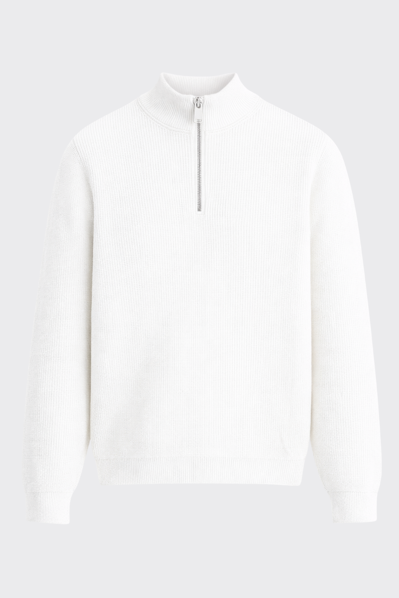 Yarım Fermuarlı Selanik Örgü Triko Kazak