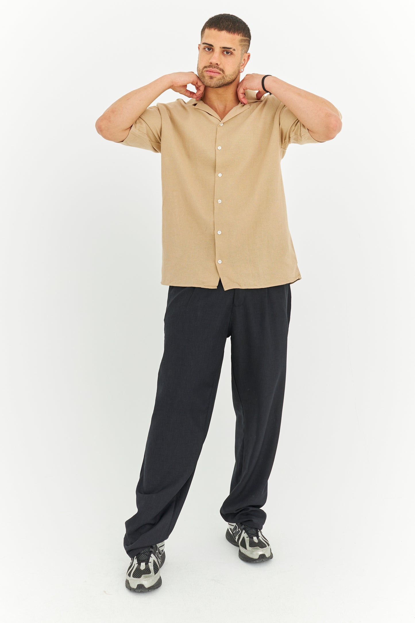 Dokuma Kumaş Kısa Kol Gömlek