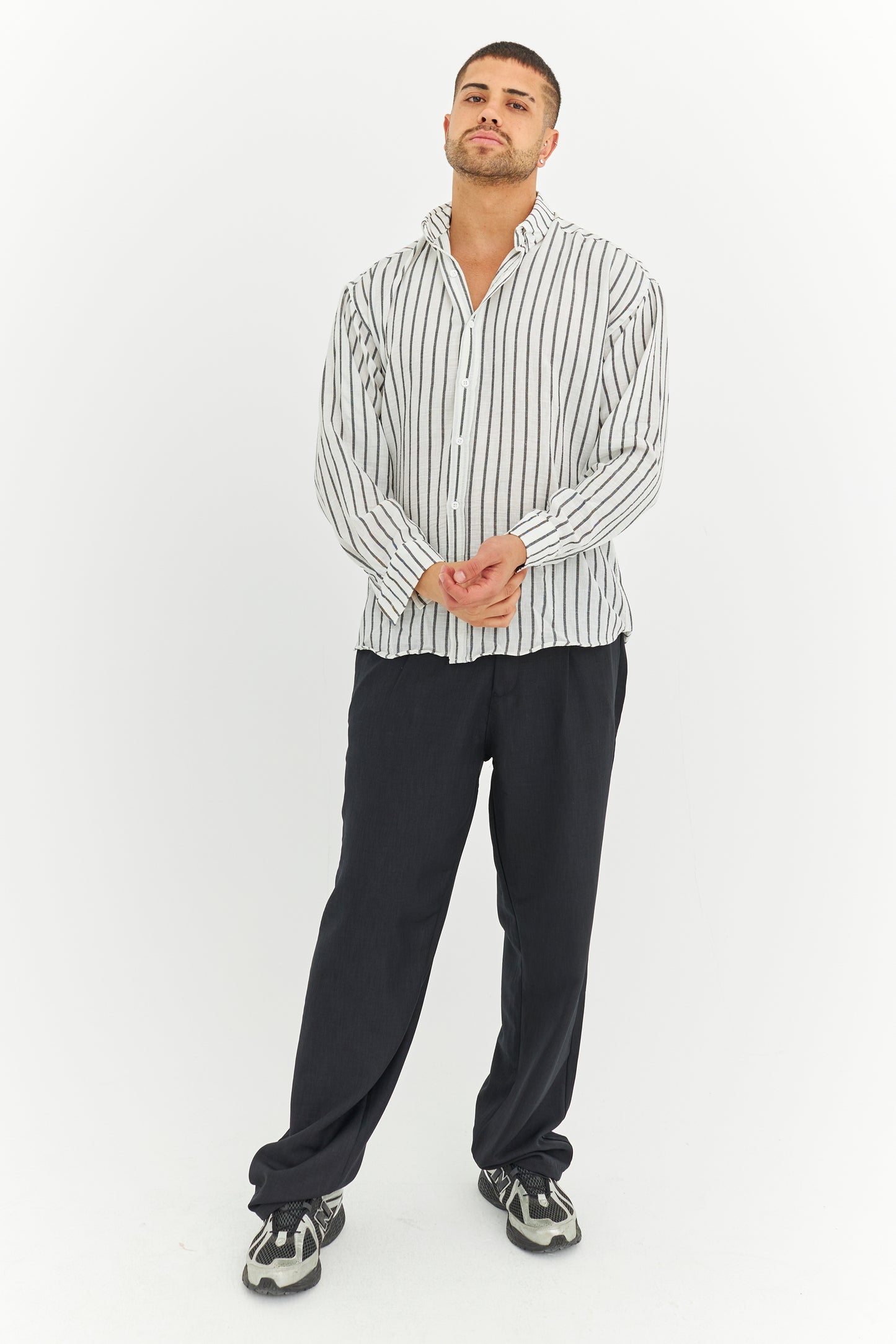 Çizgili Keten Gömlek