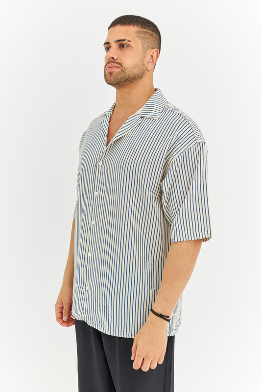 Çizgili Dokuma Kumaş Gömlek