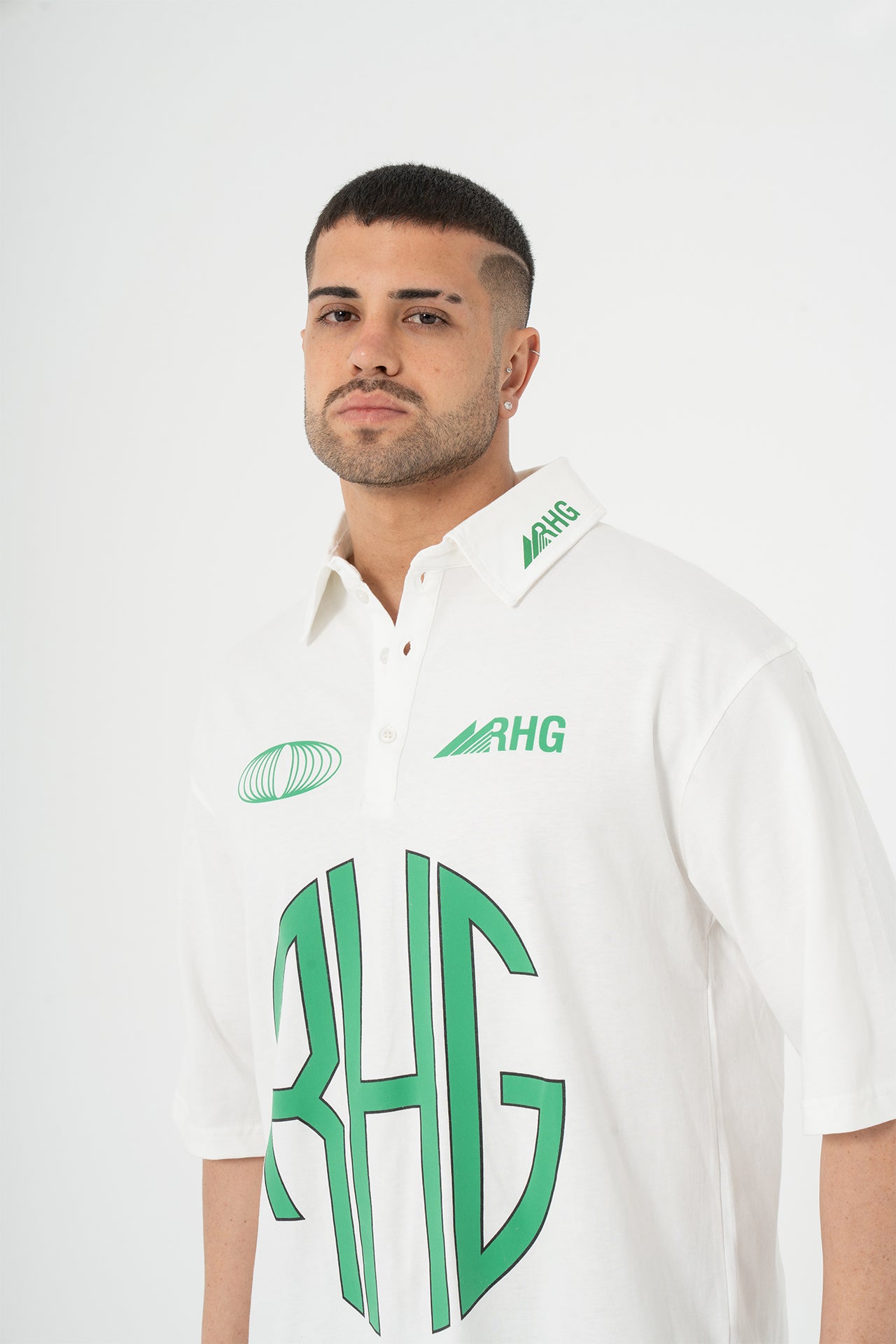 Baskılı Yakalı Forma  T-shirt Oversize