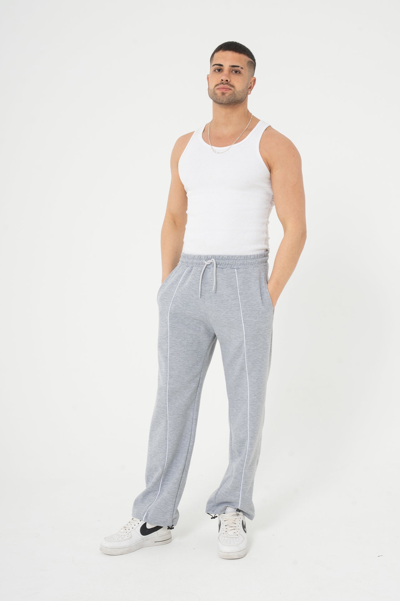 Unisex Biye Detaylı Baggy Eşofman