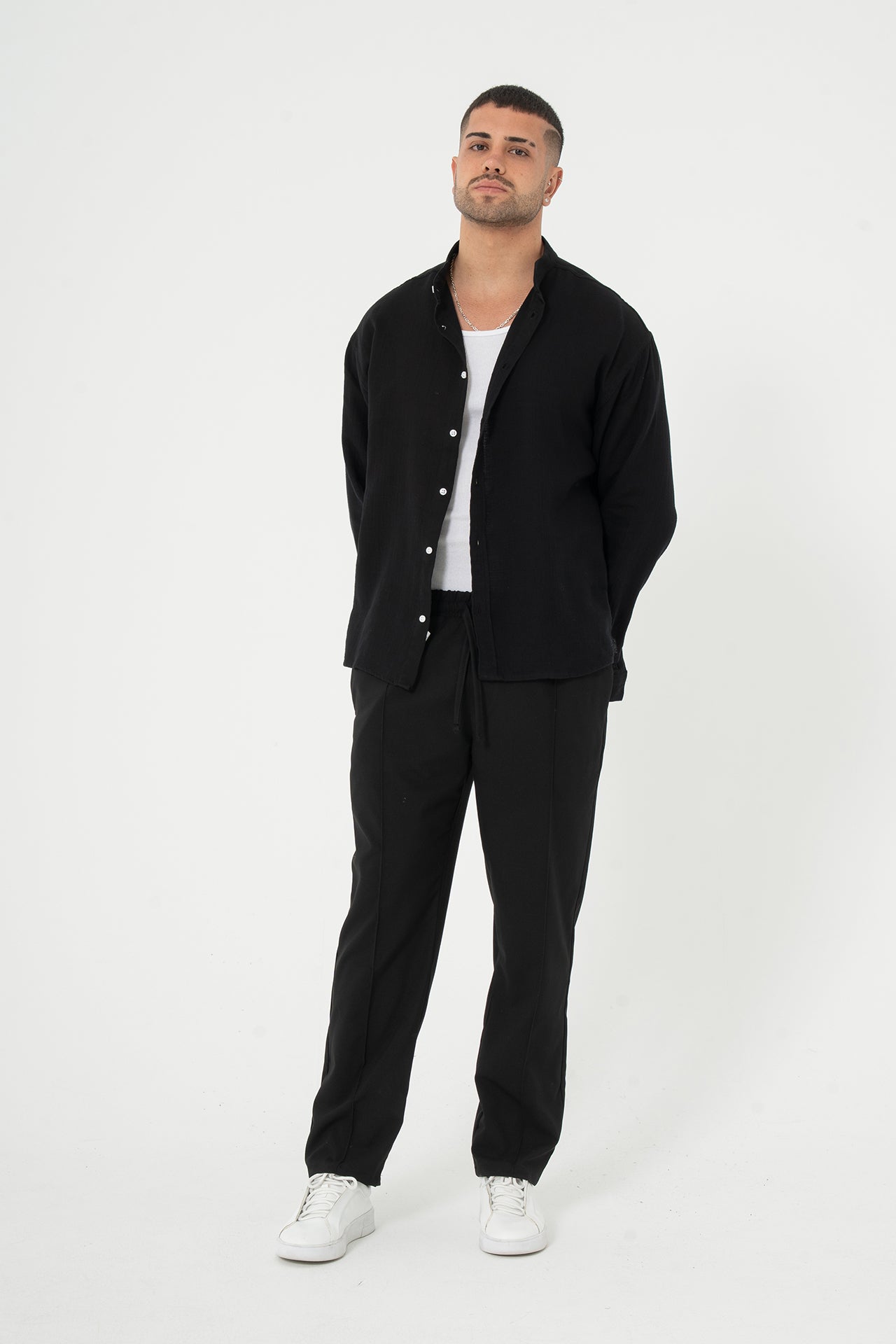 Biye Detay Relaxed Fit Kumaş Pantolon