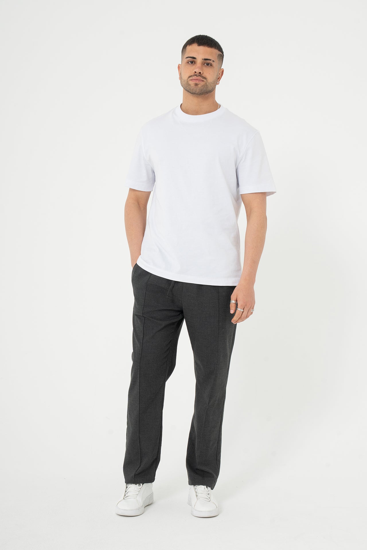 Biye Detay Relaxed Fit Kumaş Pantolon