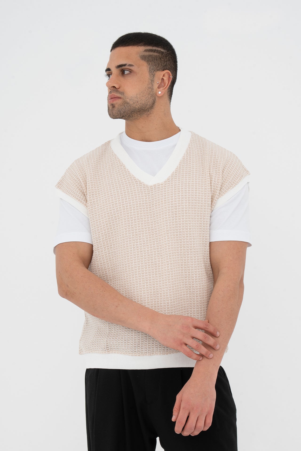 Sıfır Kollu Oversize Triko Süveter