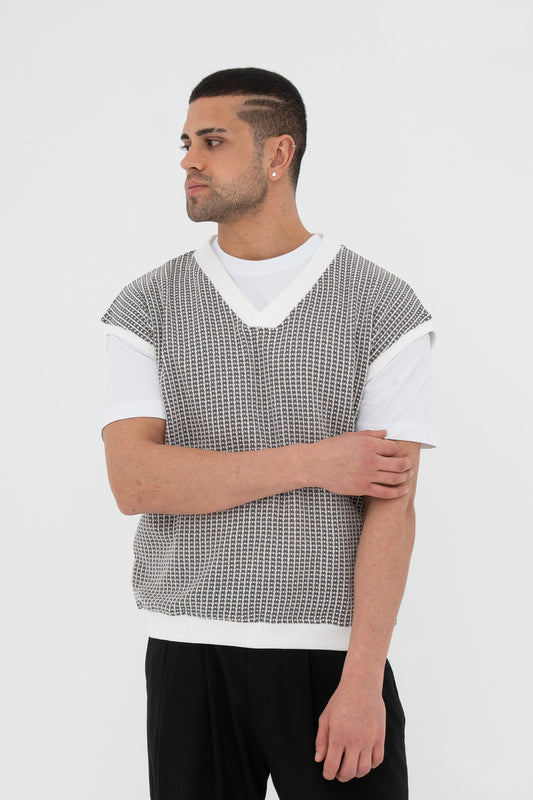 Sıfır Kollu Oversize Triko Süveter