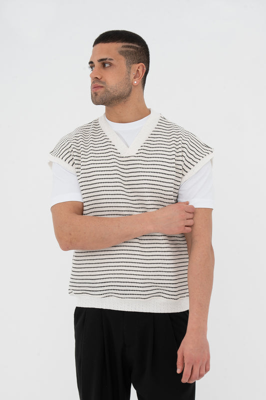 Sıfır Kollu Oversize Triko Süveter