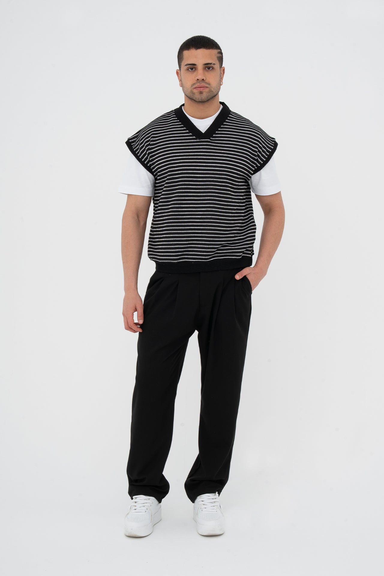 Sıfır Kollu Oversize Triko Süveter