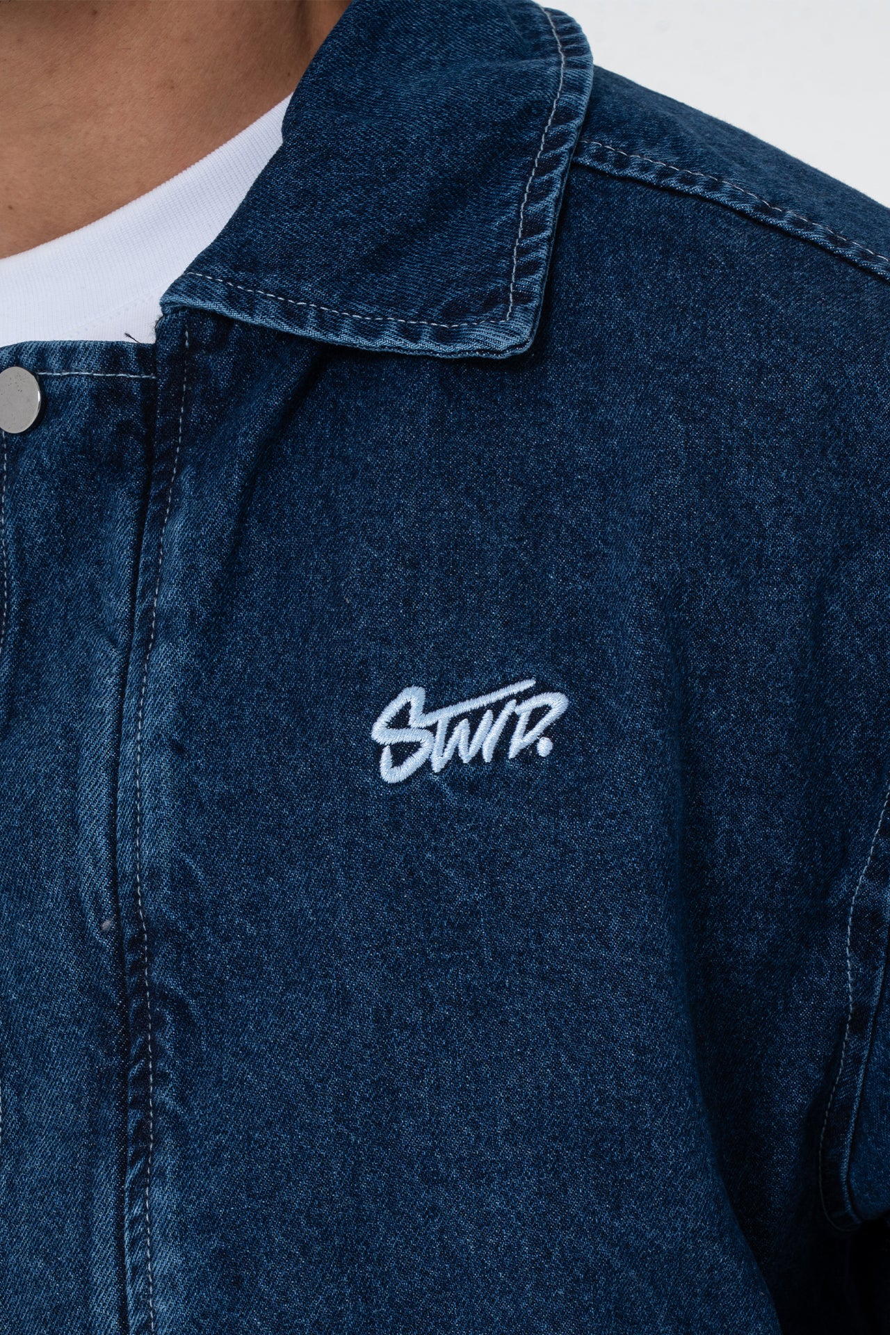 Premium Stwd Nakışlı Bomber Kalıp Kot Ceket