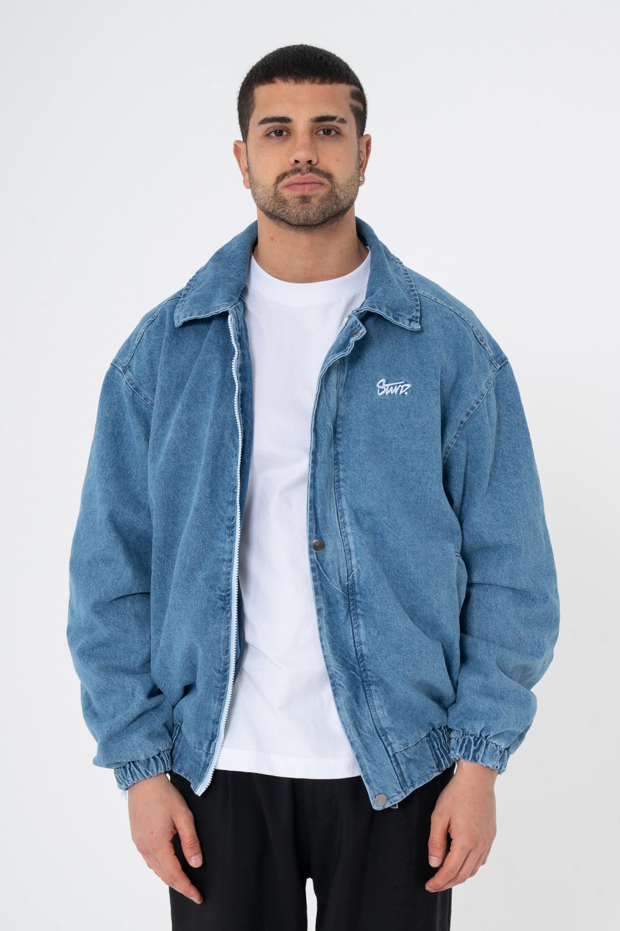 Premium Stwd Nakışlı Bomber Kalıp Kot Ceket