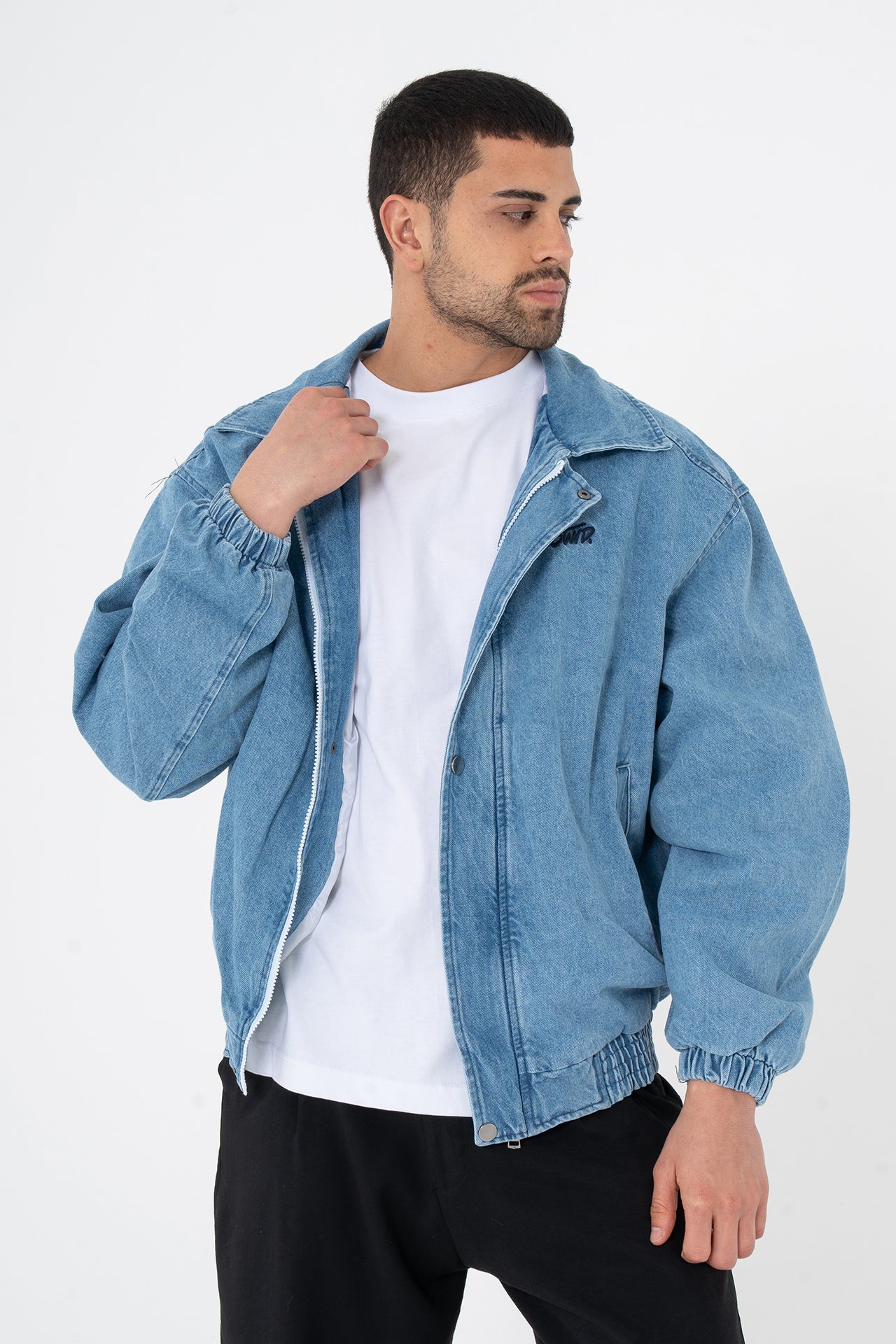 Premium Stwd Nakışlı Bomber Kalıp Kot Ceket