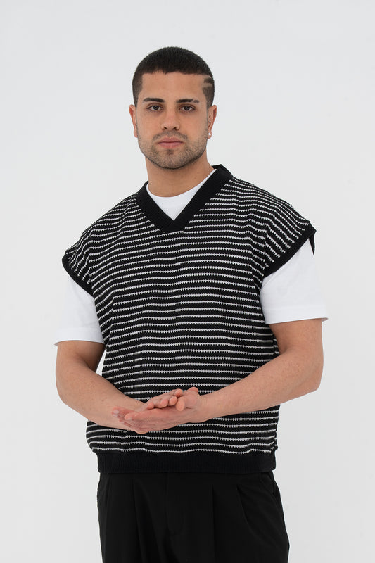 Sıfır Kollu Oversize Triko Süveter