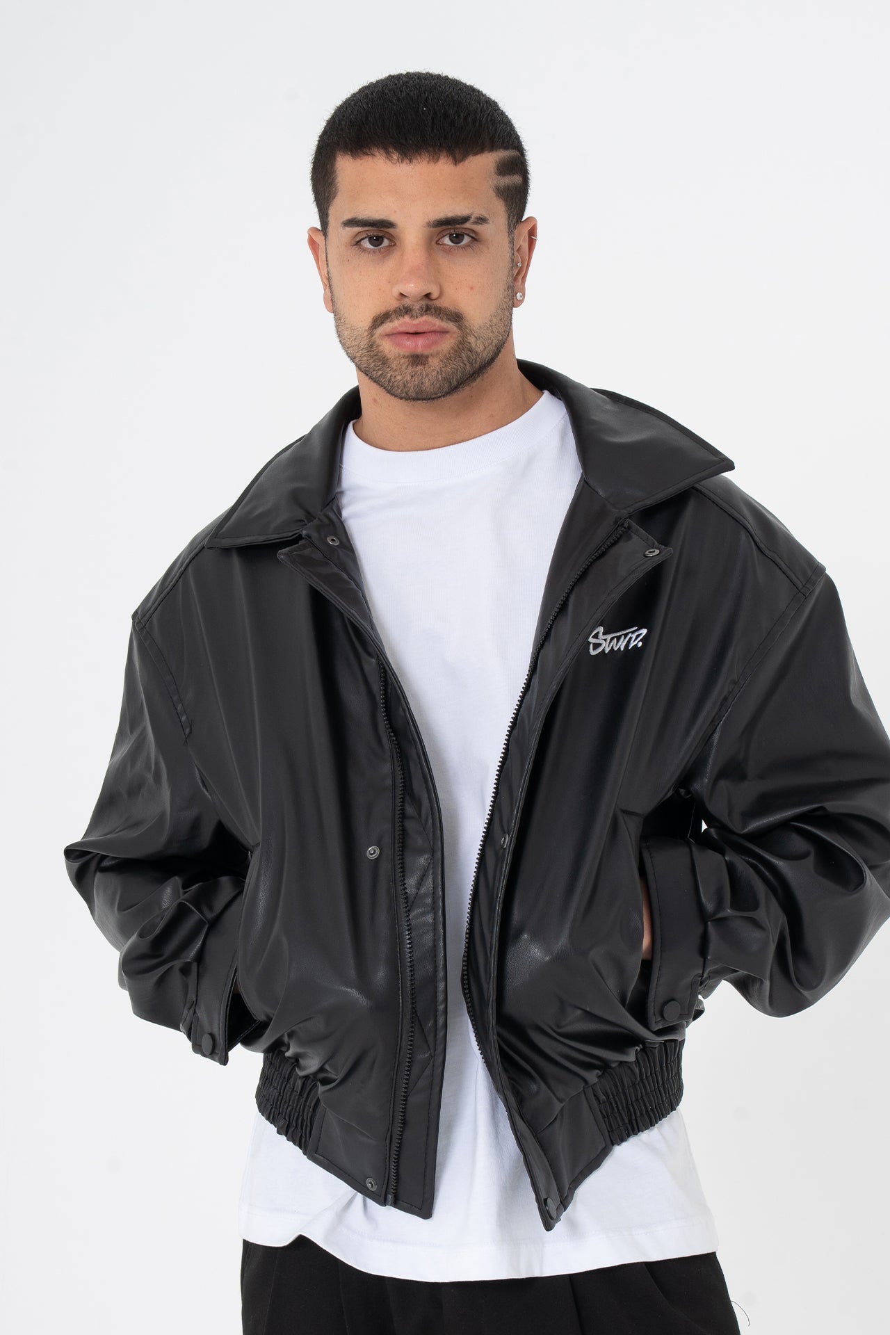 Stwd Nakışlı ZR Bomber Deri Ceket