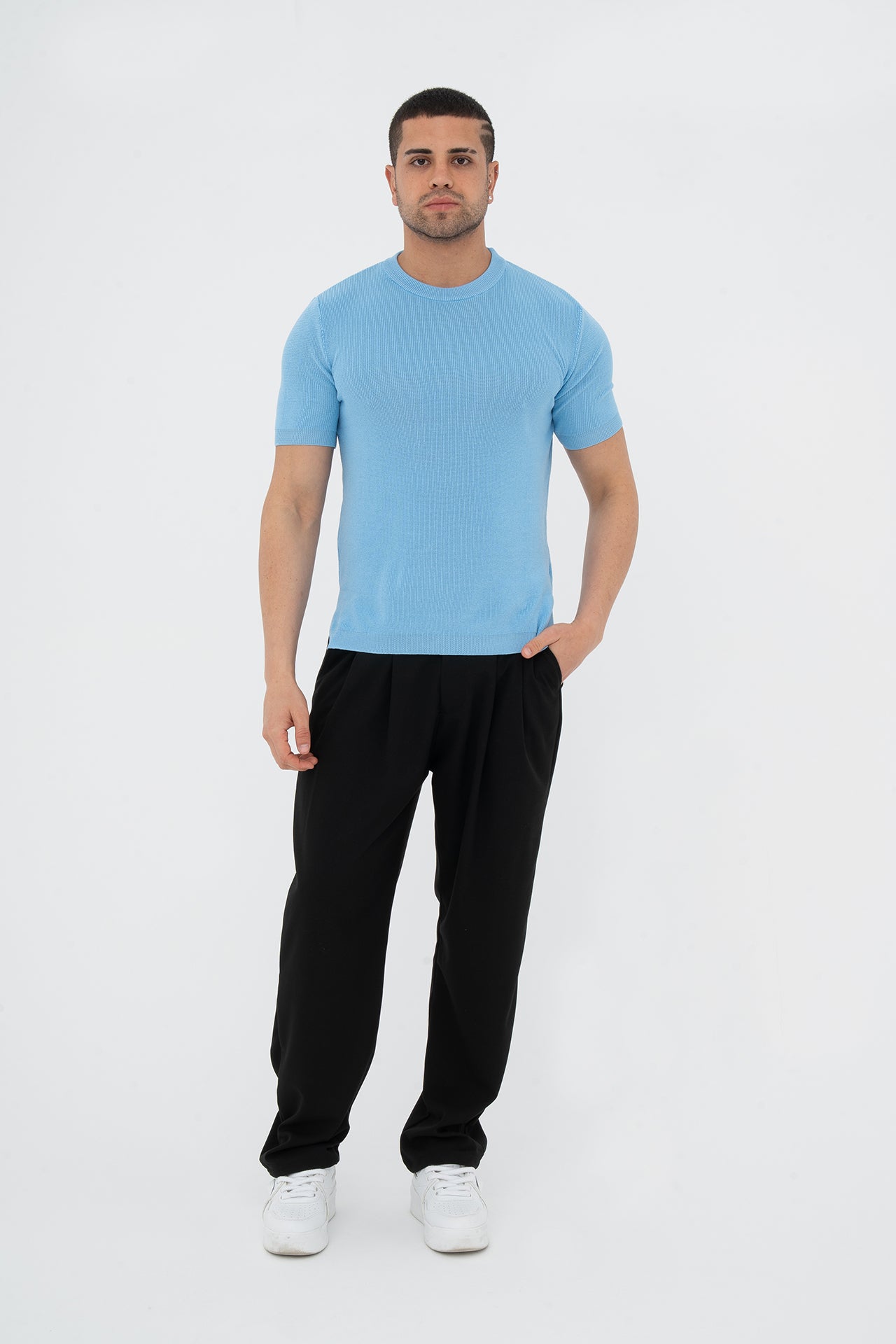 Regular Fit Düz Triko Tişört