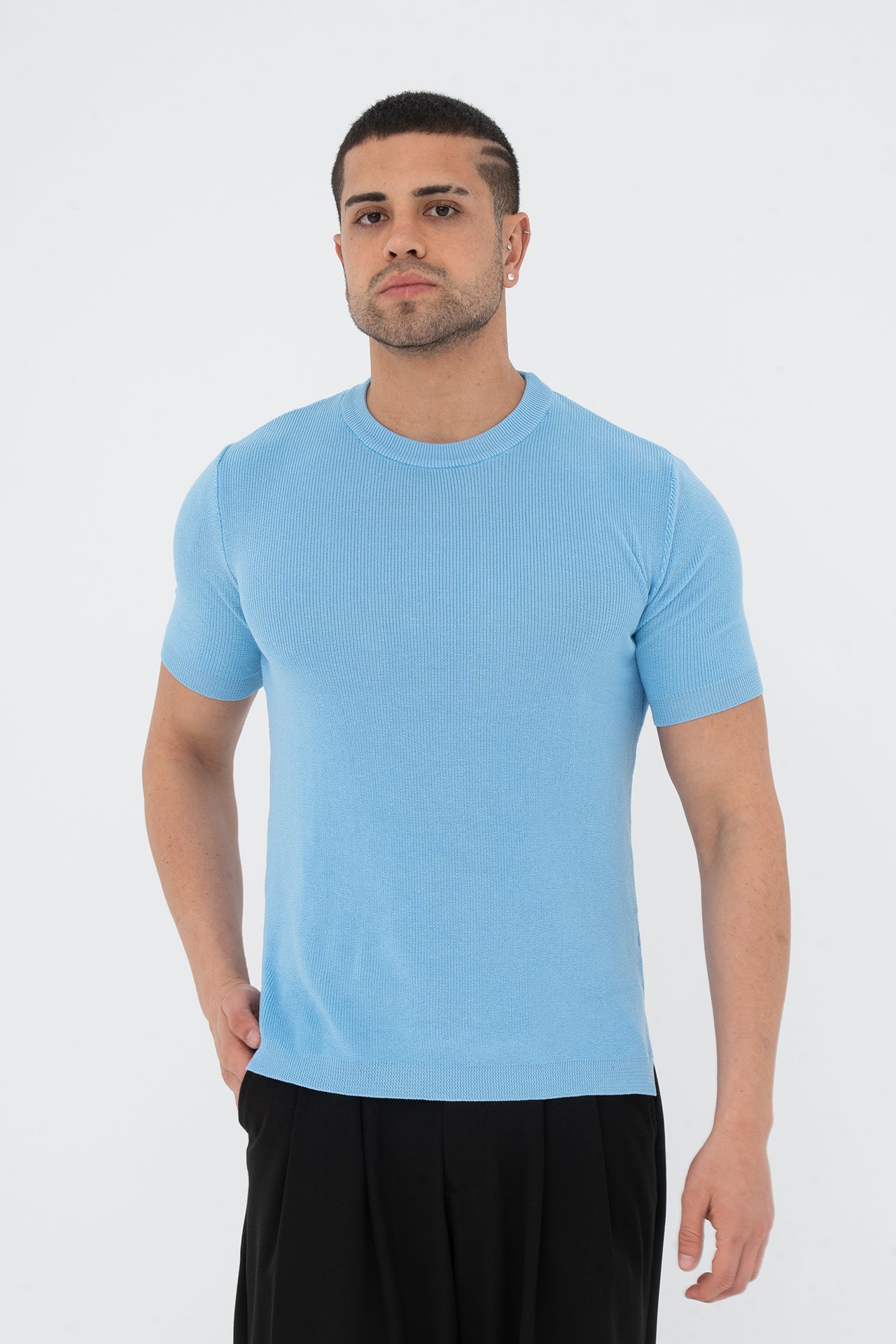 Regular Fit Düz Triko Tişört