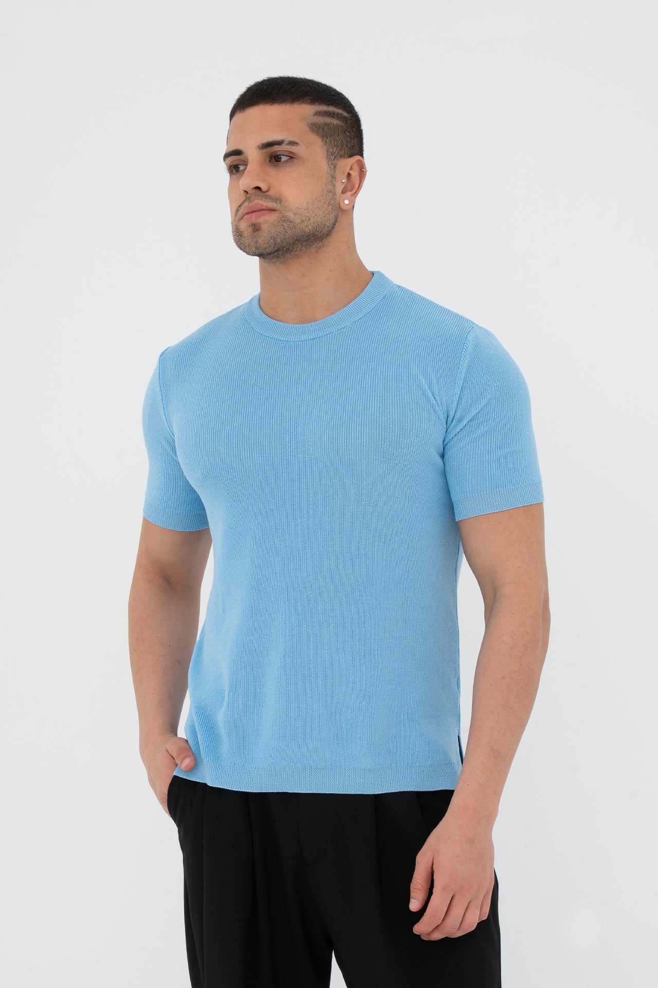 Regular Fit Düz Triko Tişört