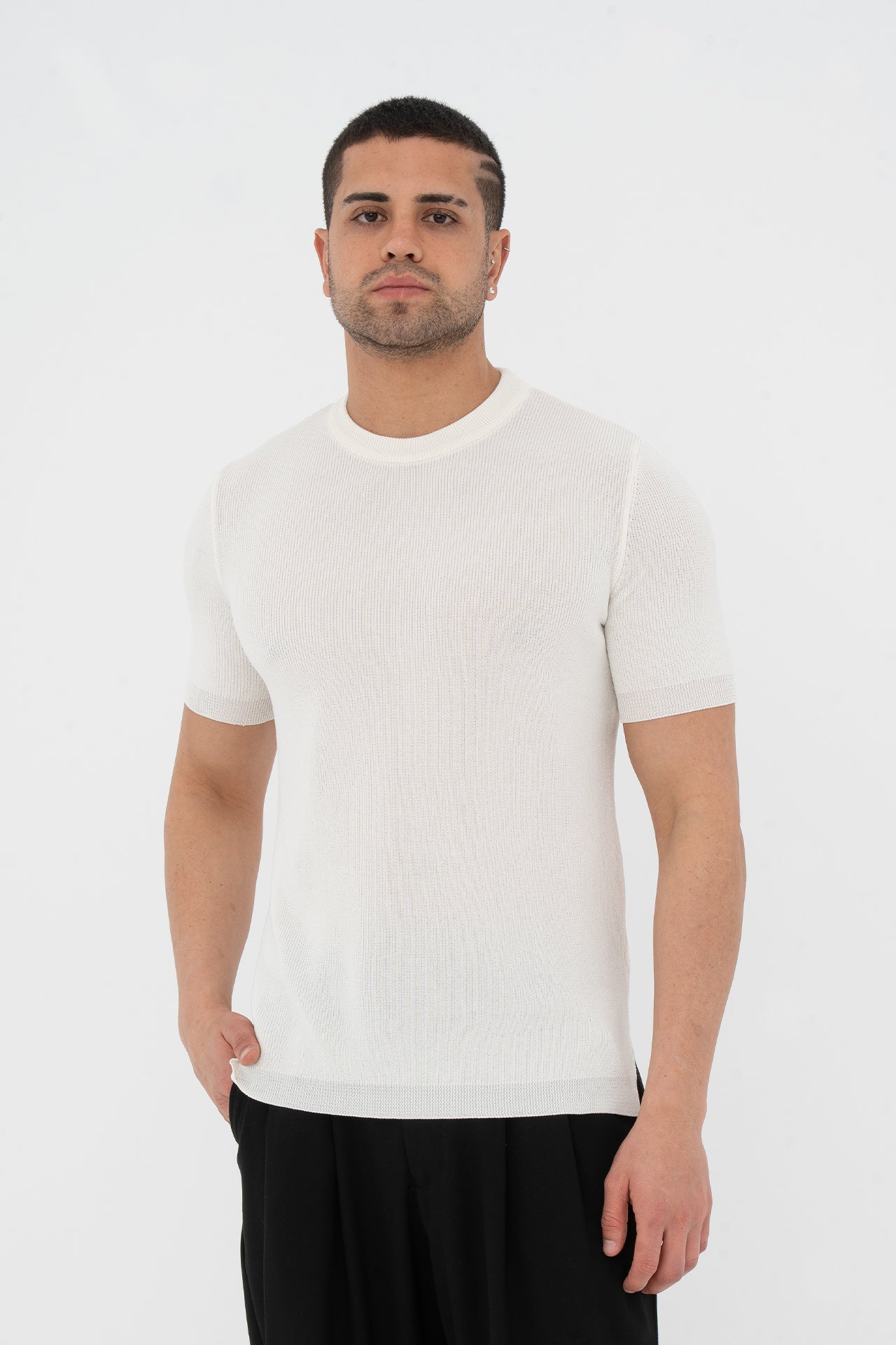 Regular Fit Düz Triko Tişört