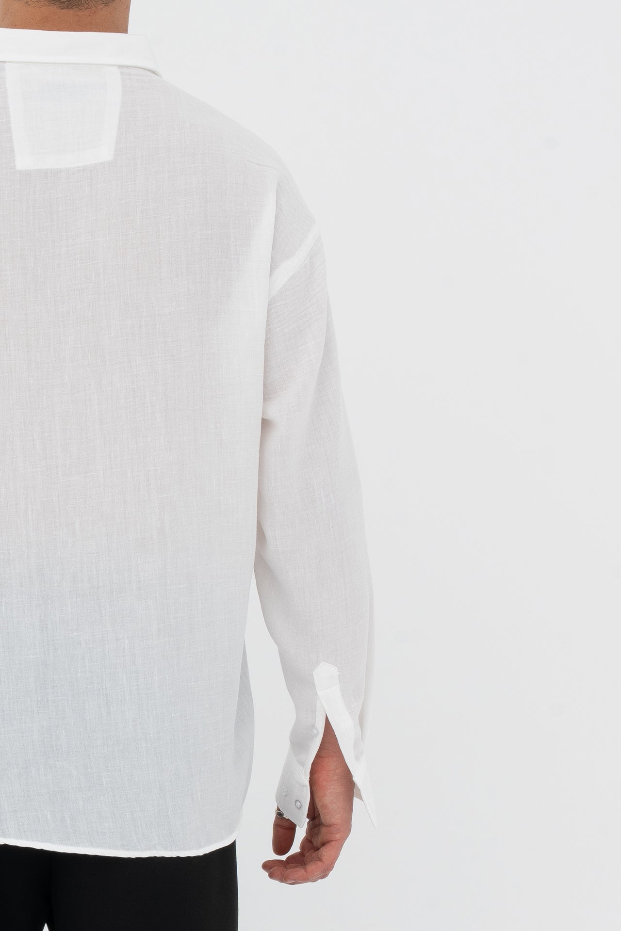 Oversize Pamuklu Keten Gömlek