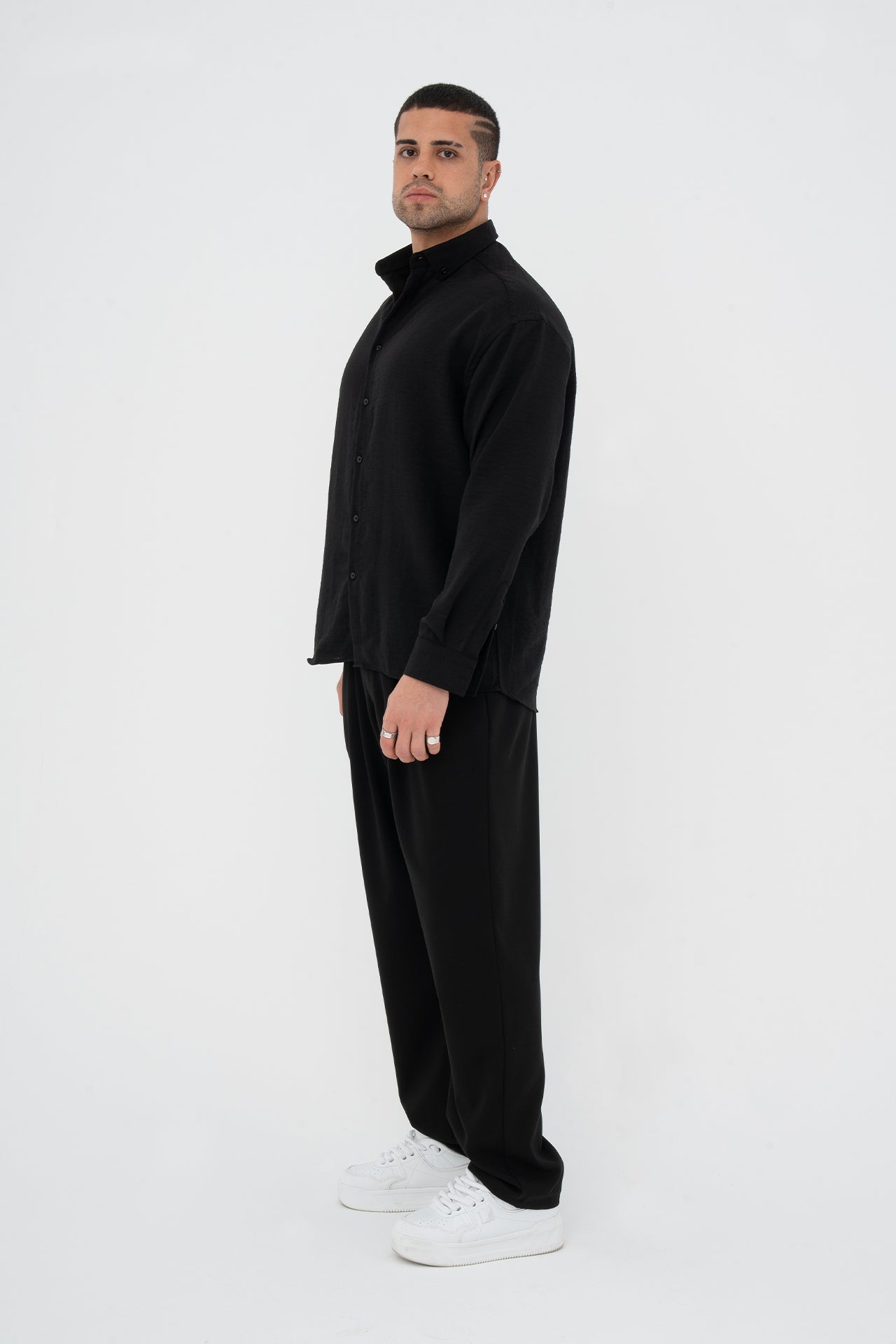 Oversize Pamuklu Keten Gömlek