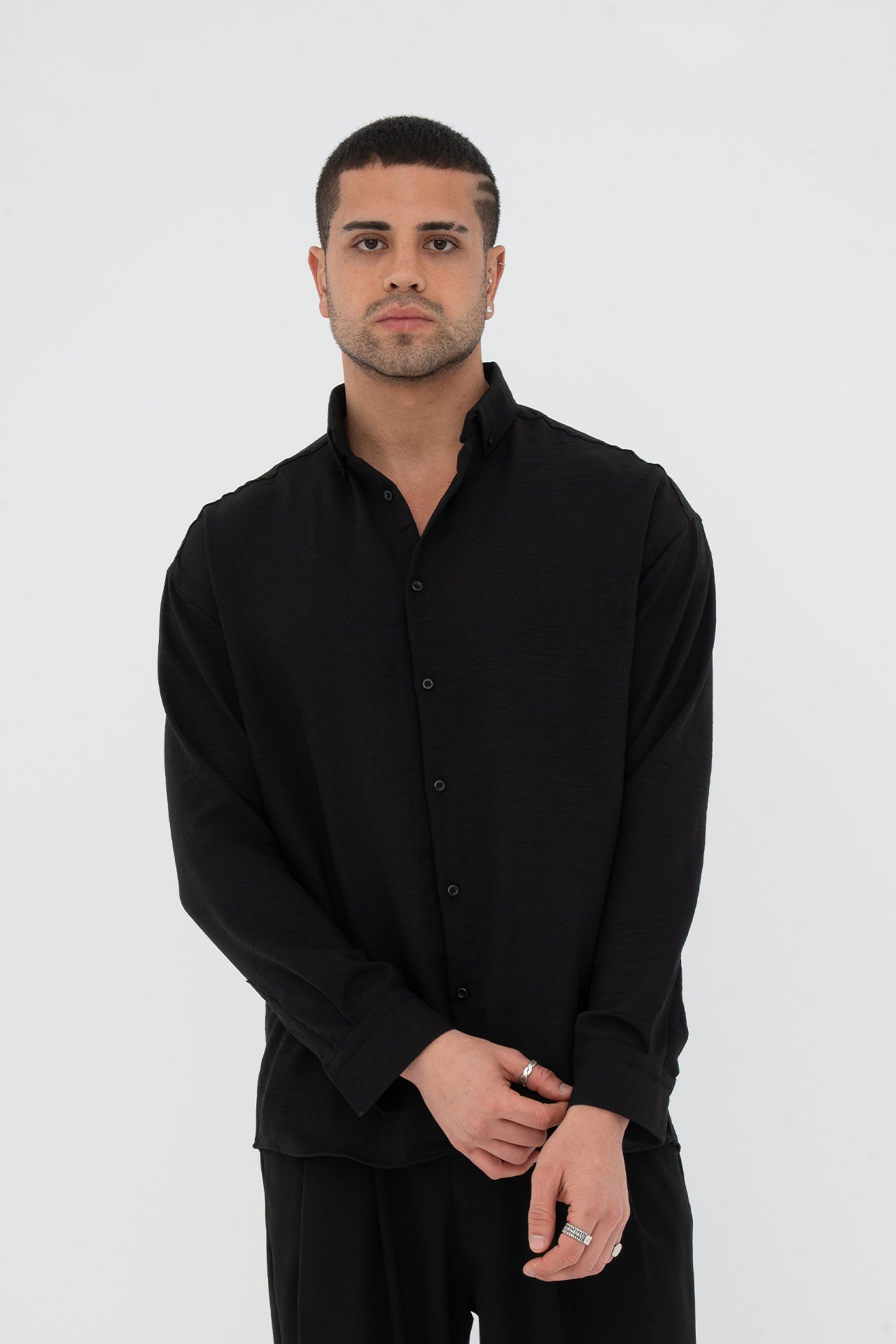 Oversize Pamuklu Keten Gömlek