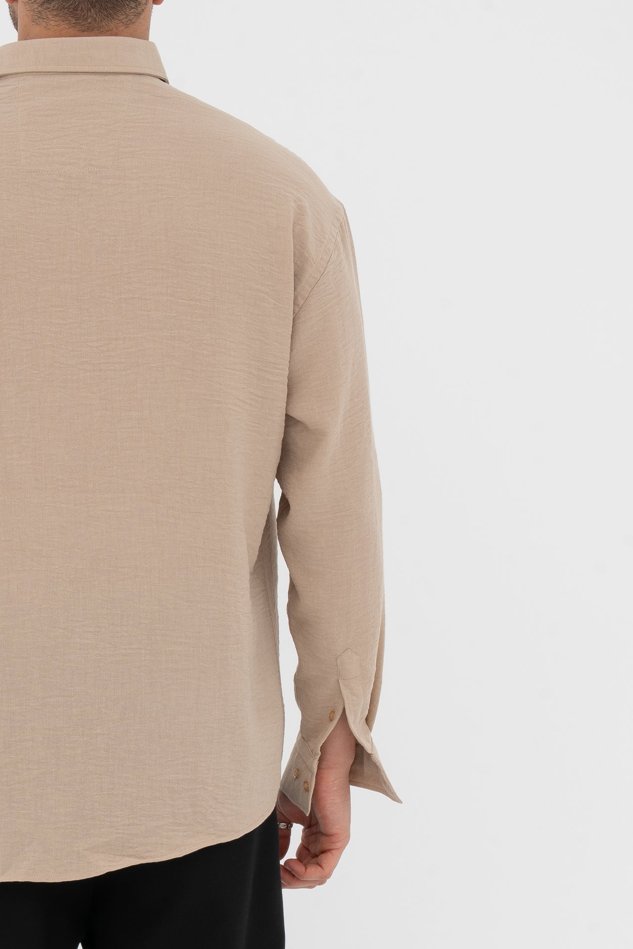 Oversize Pamuklu Keten Gömlek