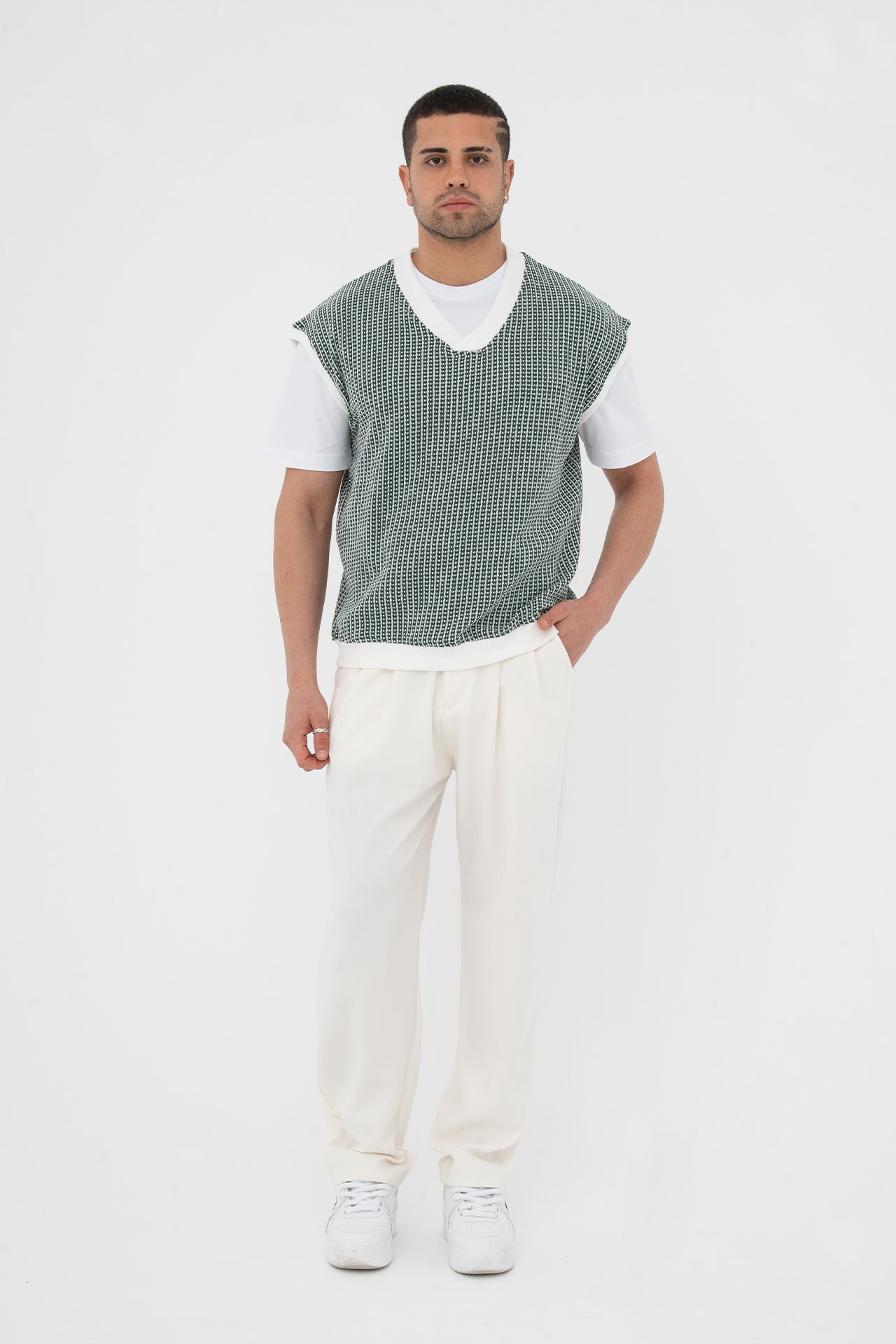 Sıfır Kollu Oversize Triko Süveter