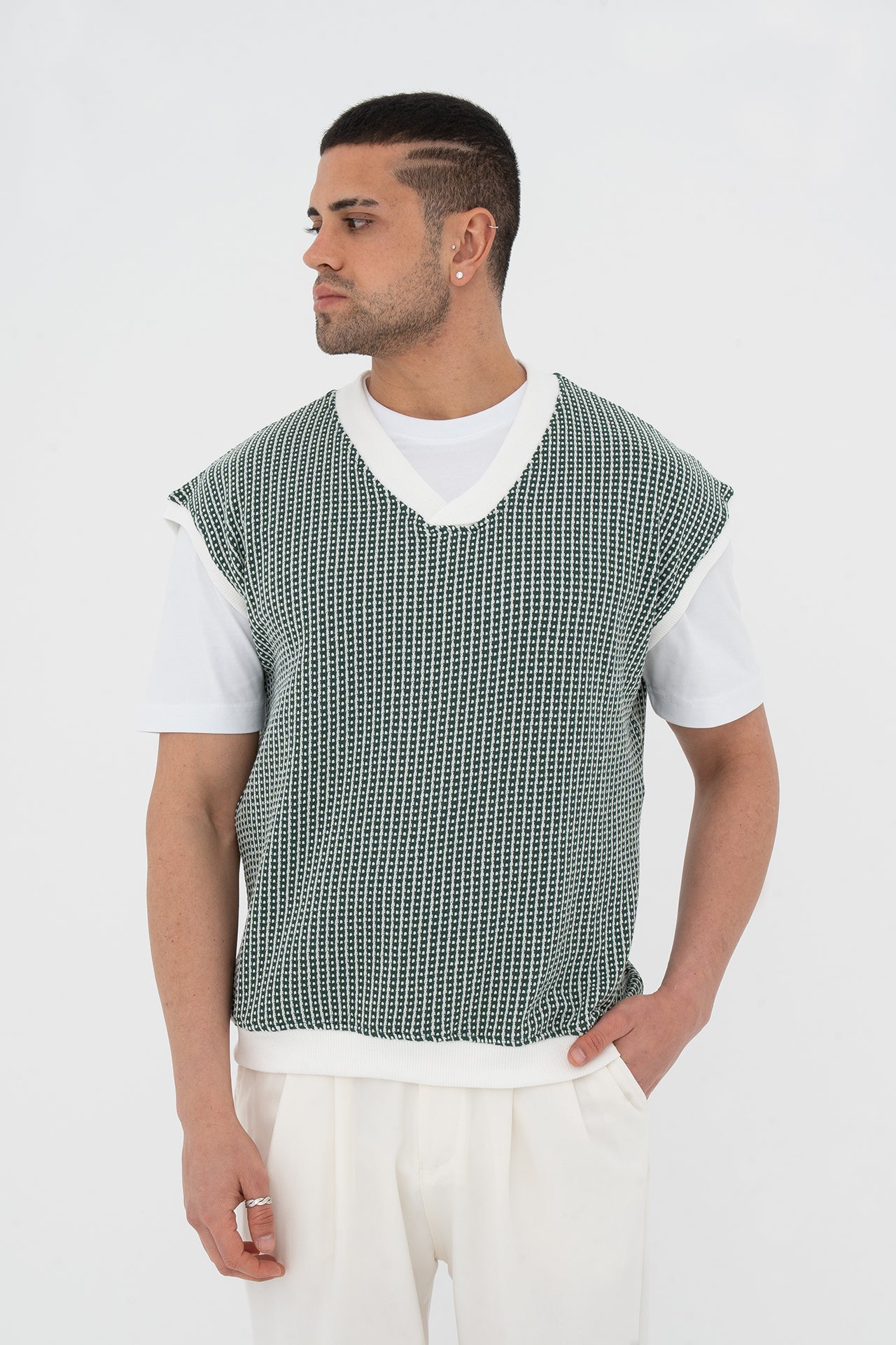 Sıfır Kollu Oversize Triko Süveter