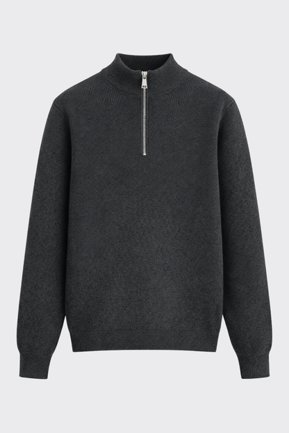 Yarım Fermuarlı Selanik Örgü Triko Kazak