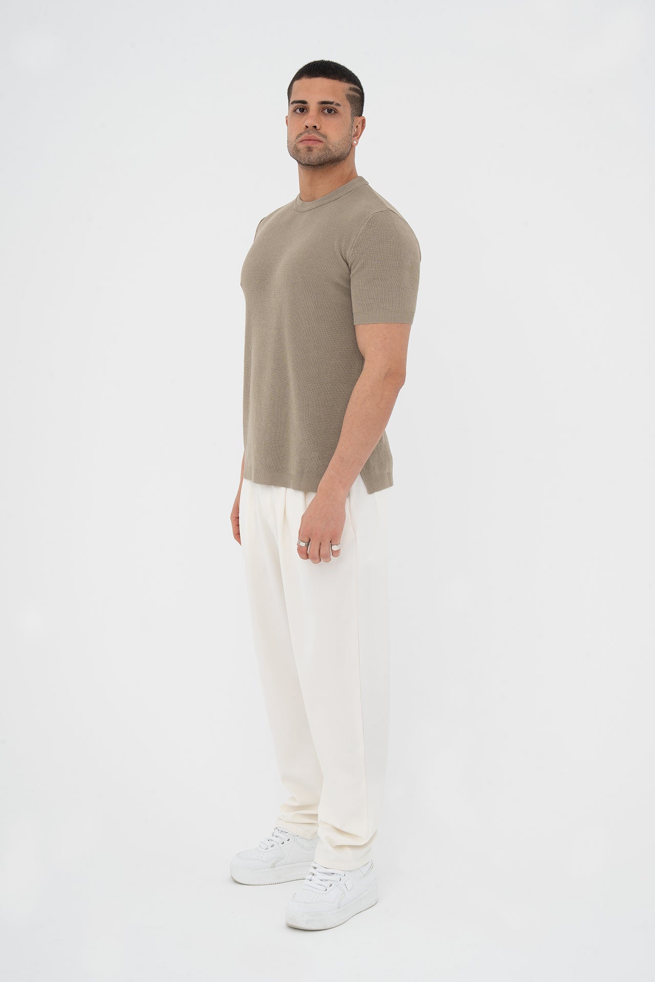 Regular Fit Düz Triko Tişört