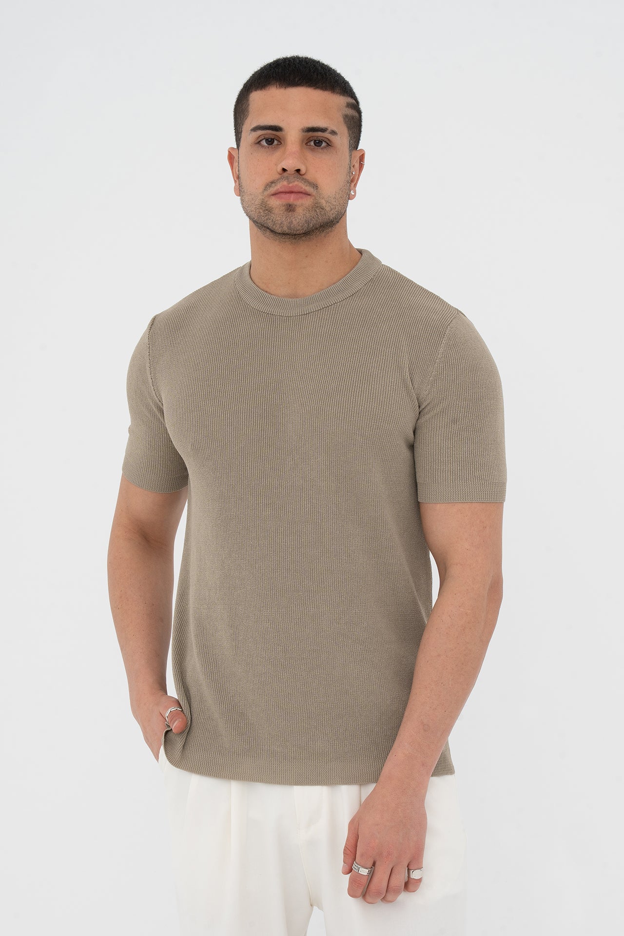 Regular Fit Düz Triko Tişört