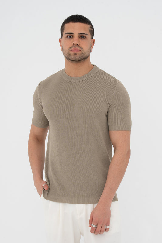 Regular Fit Düz Triko Tişört