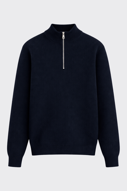 Yarım Fermuarlı Selanik Örgü Triko Kazak