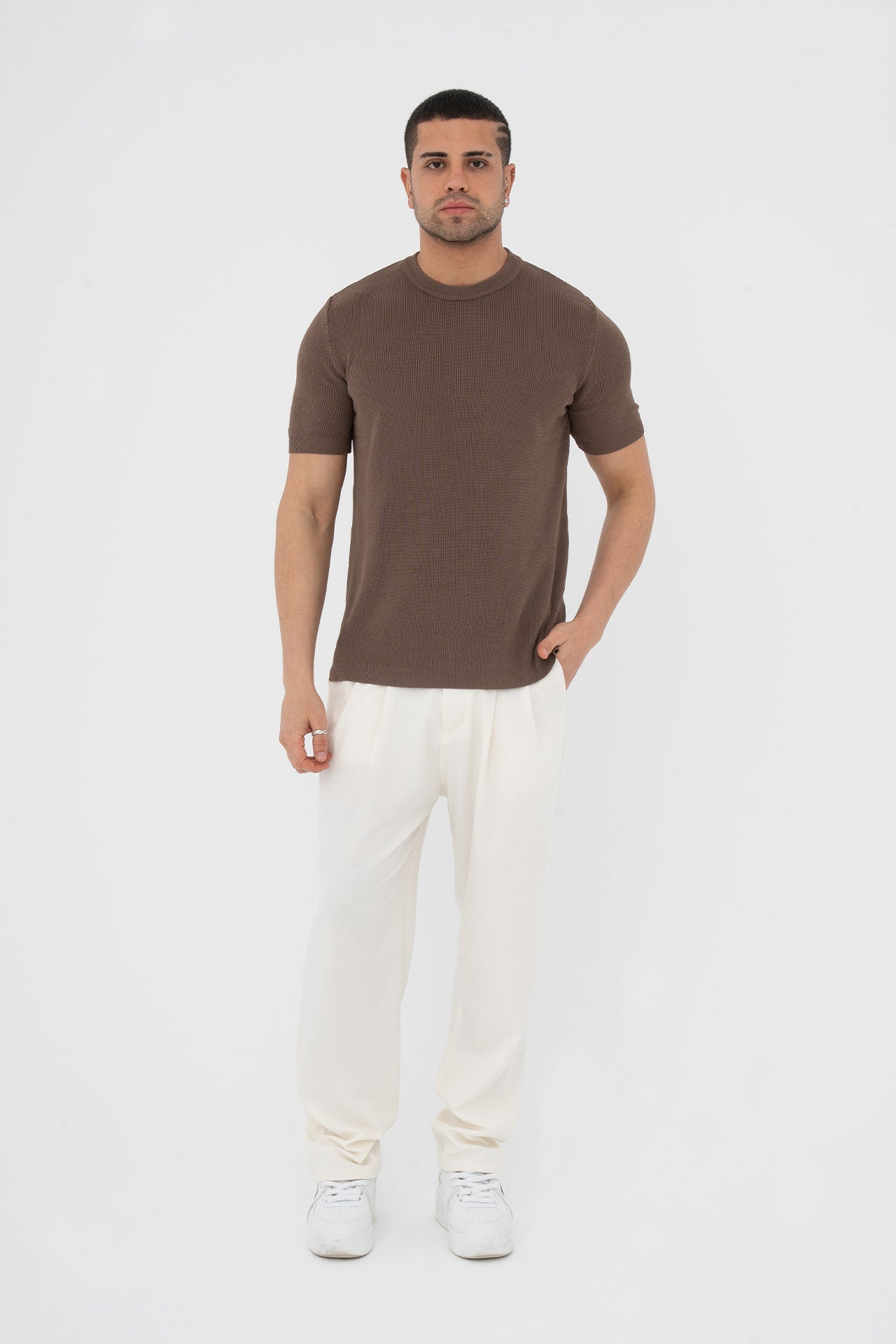 Regular Fit Düz Triko Tişört