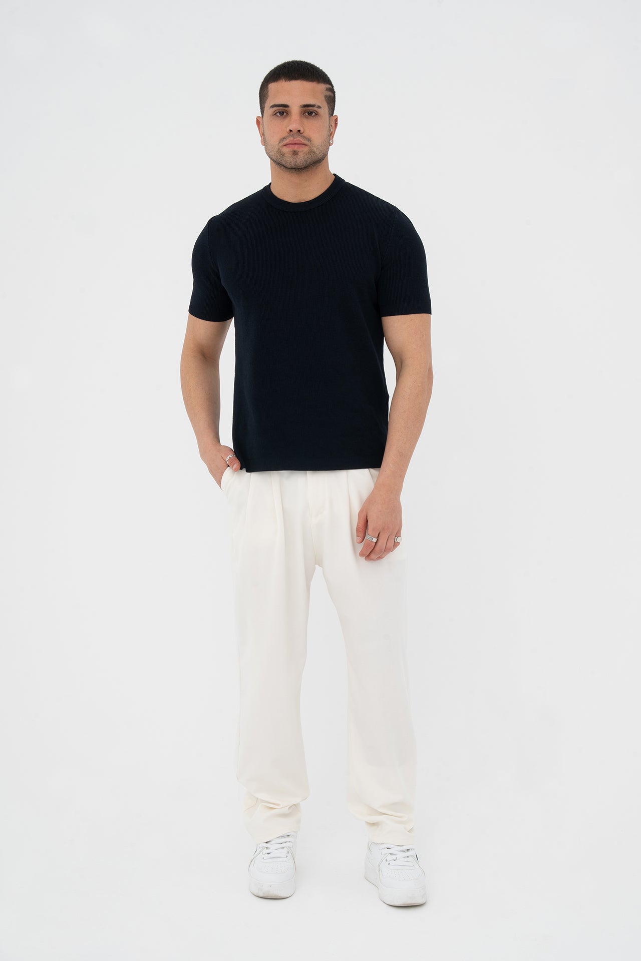 Regular Fit Düz Triko Tişört