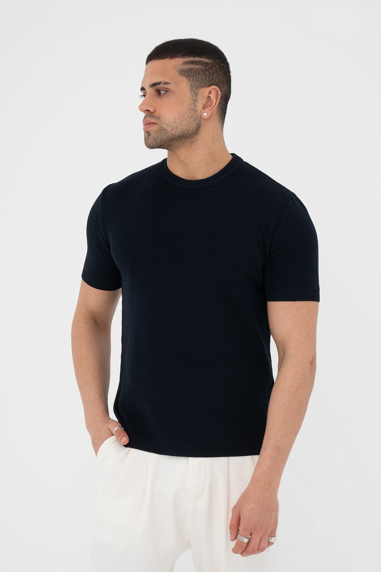 Regular Fit Düz Triko Tişört