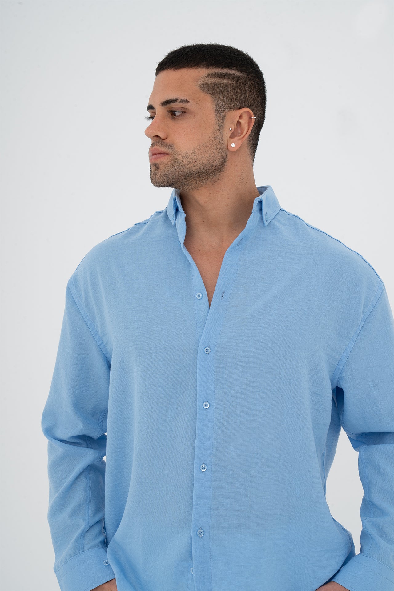 Oversize Pamuklu Keten Gömlek