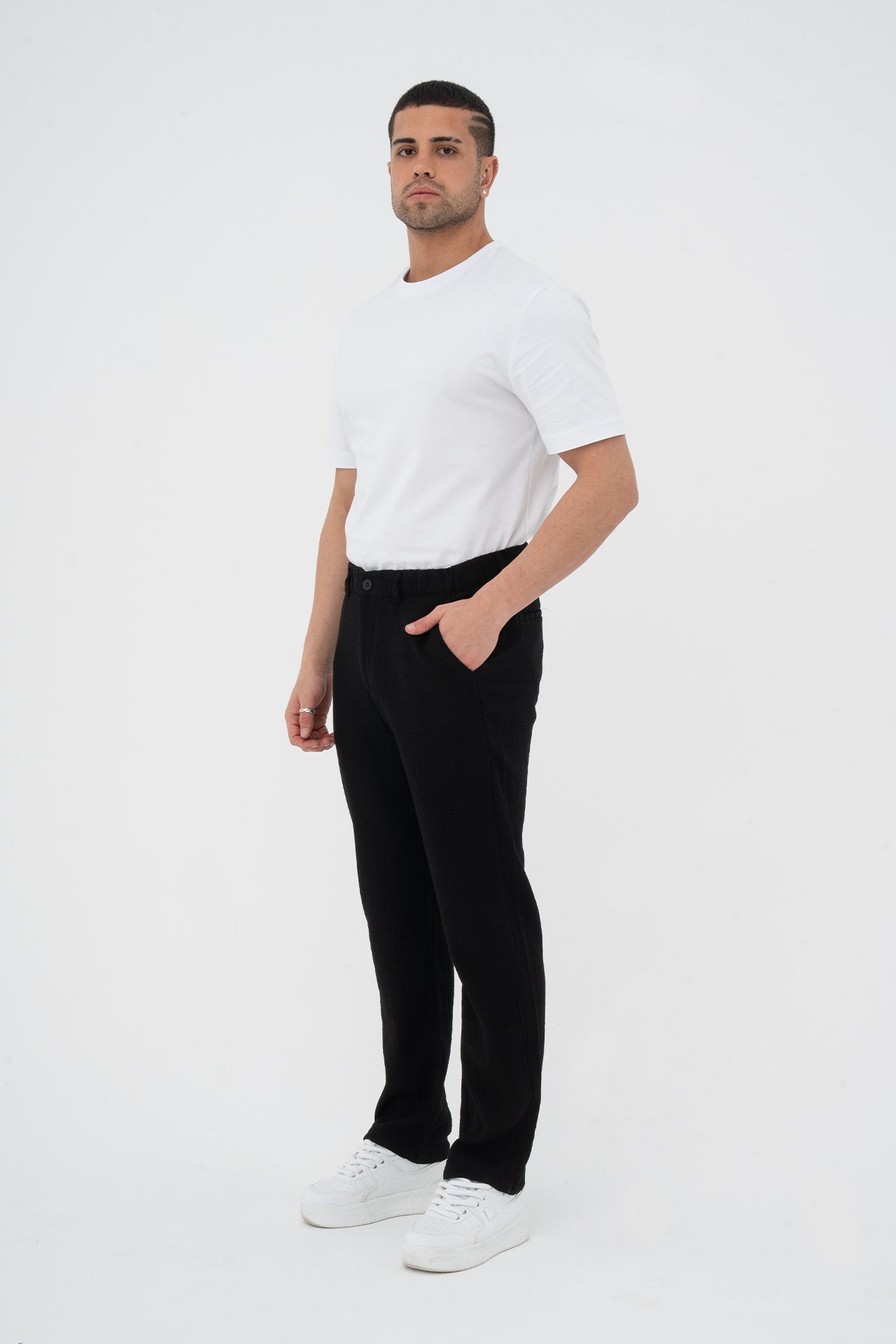 Çizgi Detay Regular Fit Kumaş Pantolon