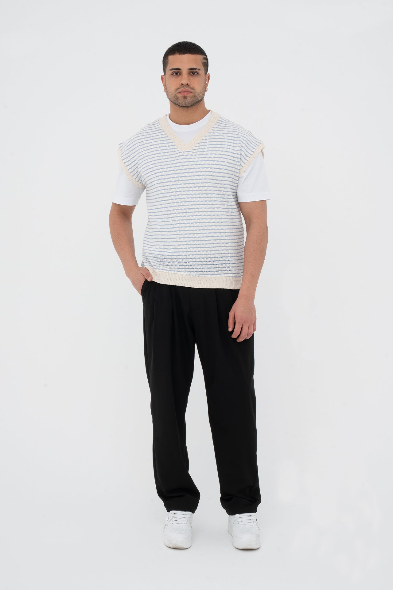 Sıfır Kollu Oversize Triko Süveter