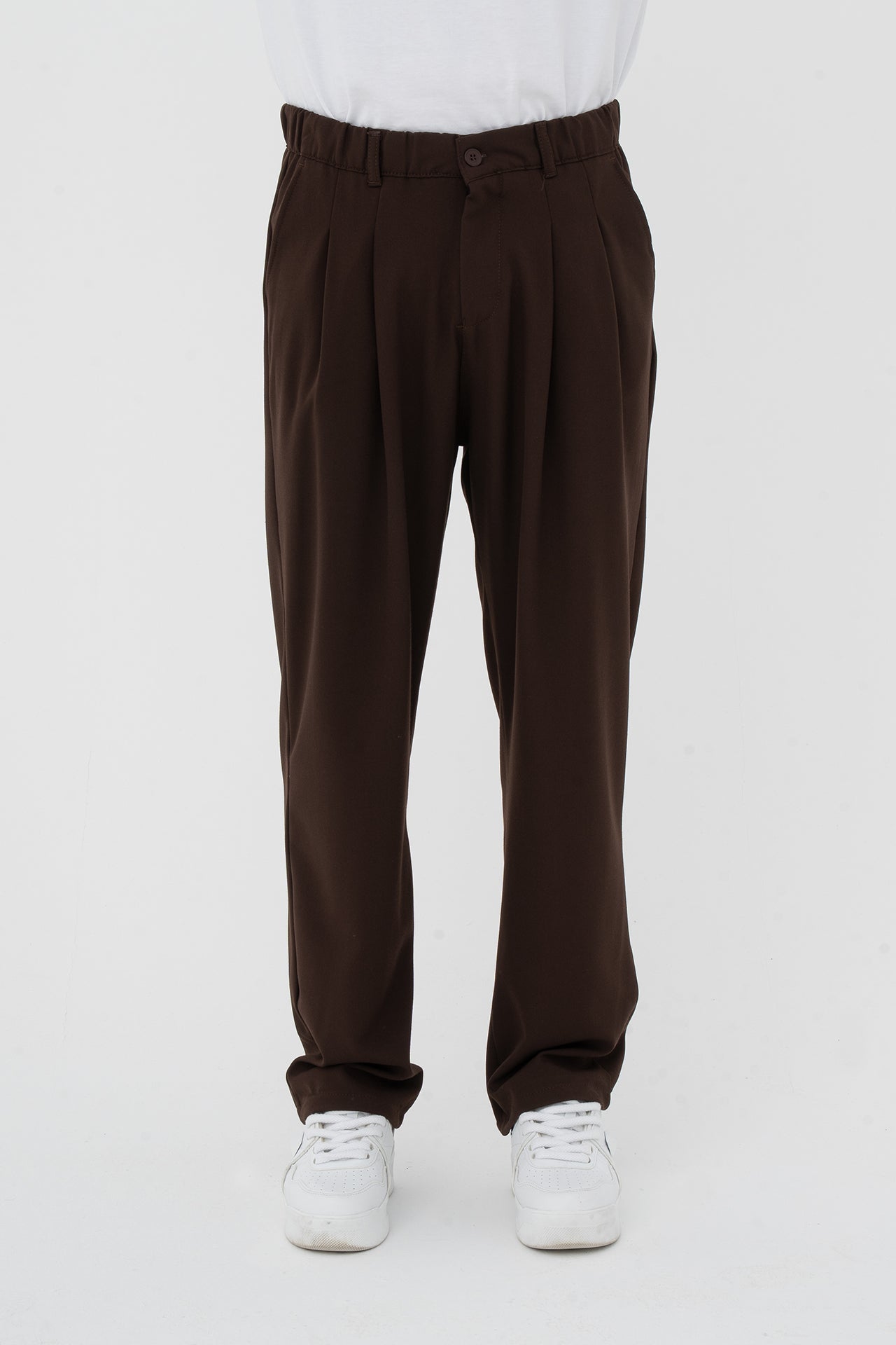 Pileli Basic Baggy Kumaş Pantolon