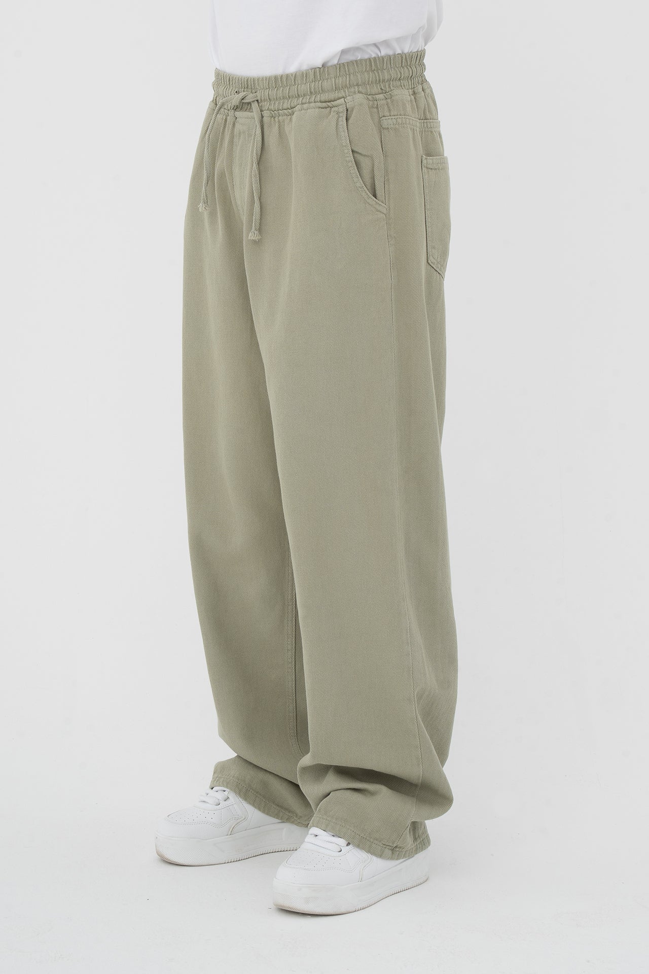 Beli Lastikli Baggy Gabardin Pantolon
