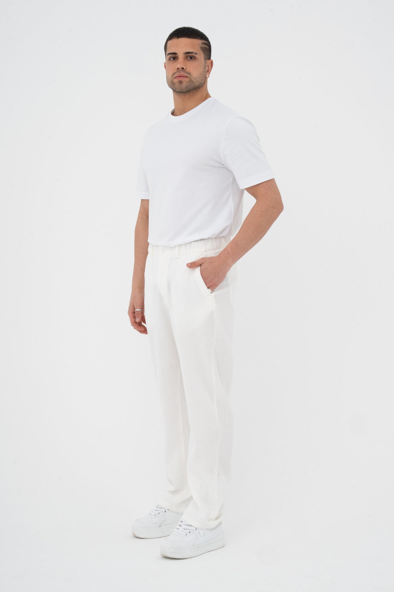 Çizgi Detay Regular Fit Kumaş Pantolon