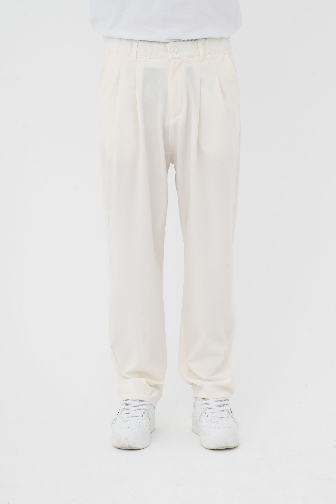 Pileli Basic Baggy Kumaş Pantolon