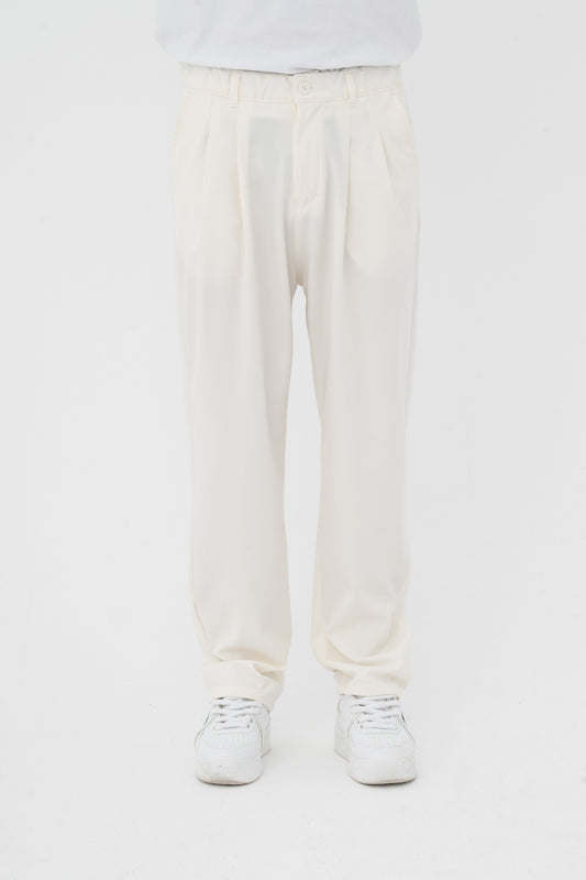 Pileli Basic Baggy Kumaş Pantolon