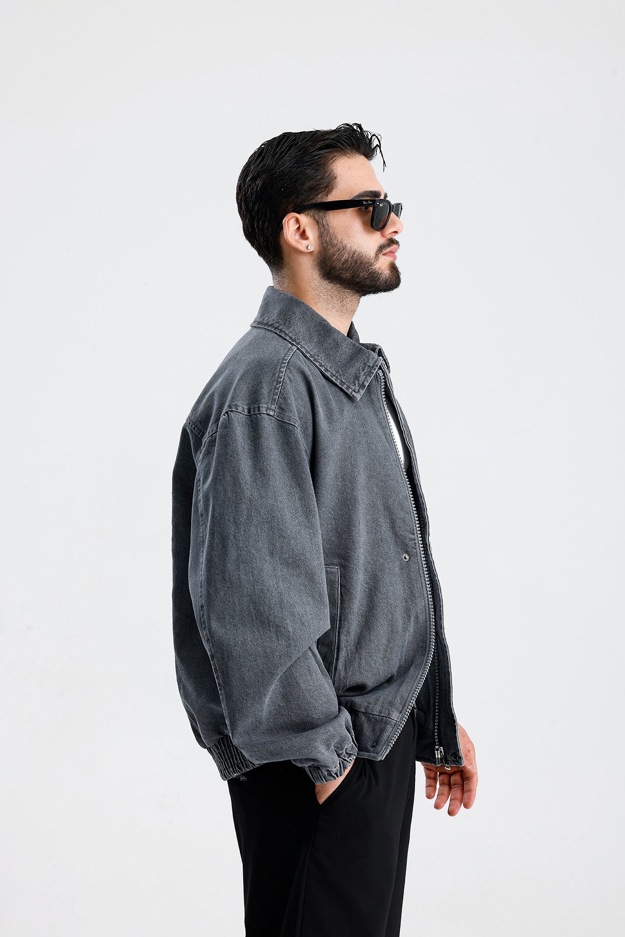 STWD Nakışlı Bomber Kot Ceket