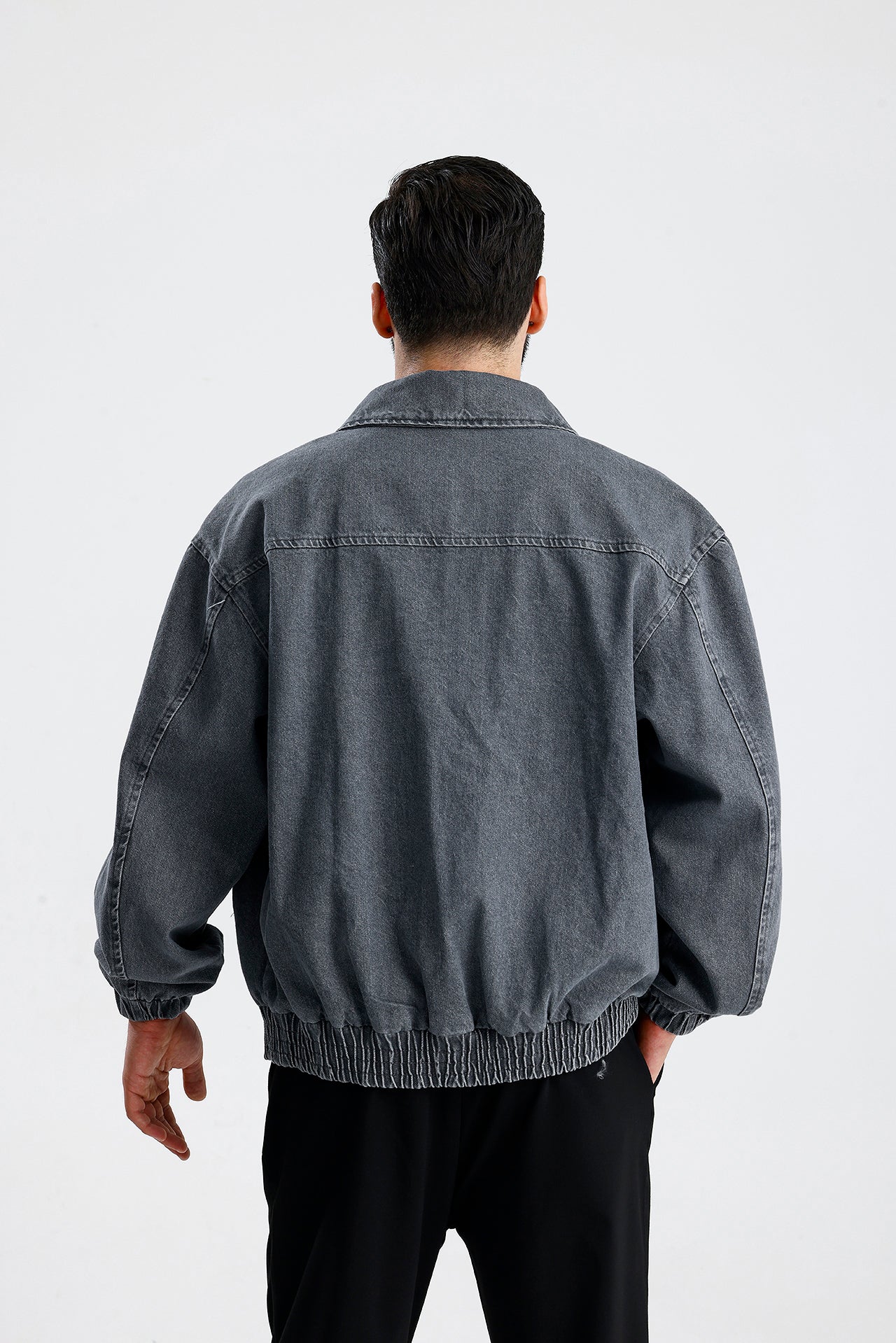 STWD Nakışlı Bomber Kot Ceket