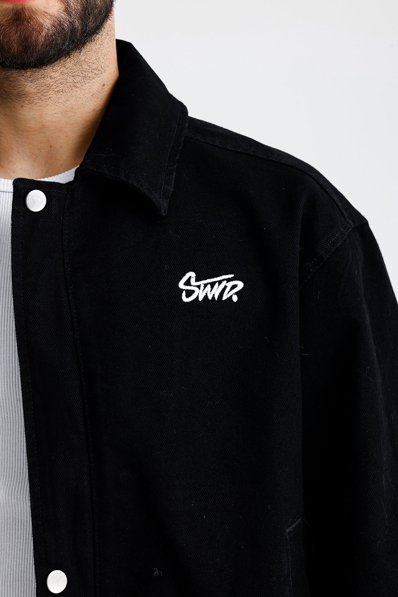 STWD Nakışlı Bomber Kot Ceket